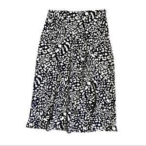 Black and White Forever 21 Midi Skirt